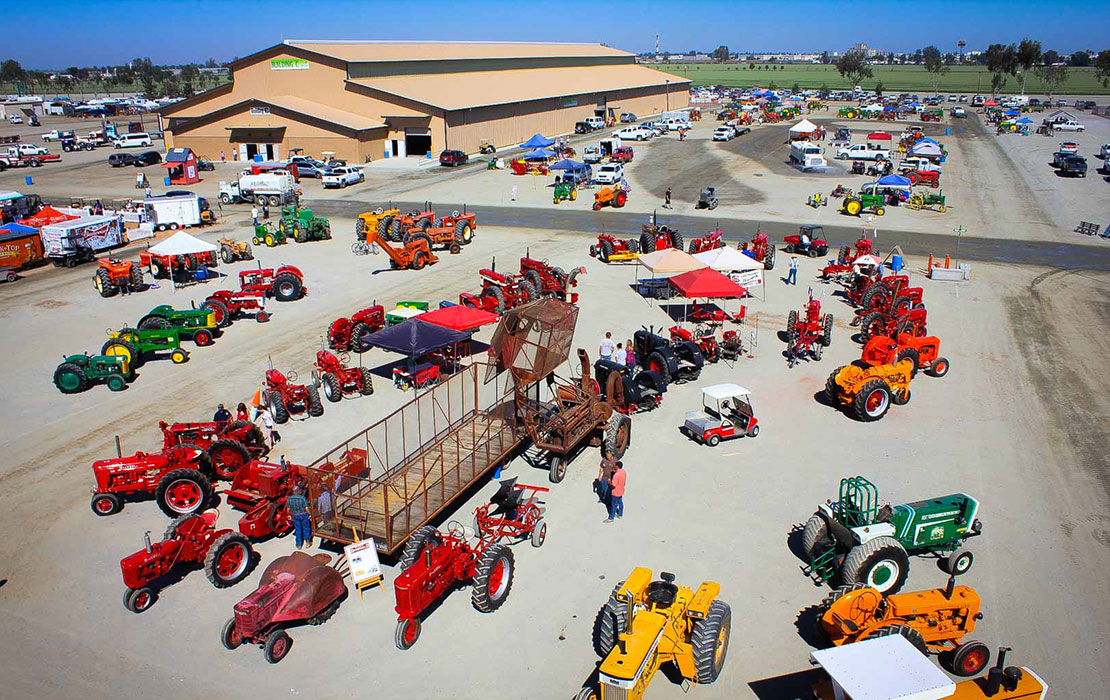 Arial View of Farm Equipment at California Antique Farm Equipment Show